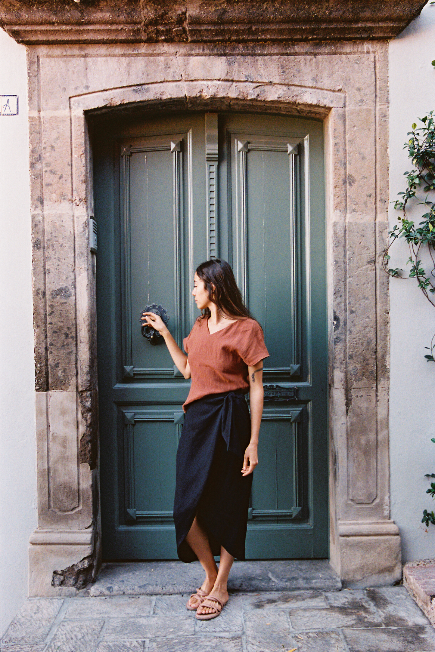 I AM ABUNDANT Skirt | Black Tencel Twill