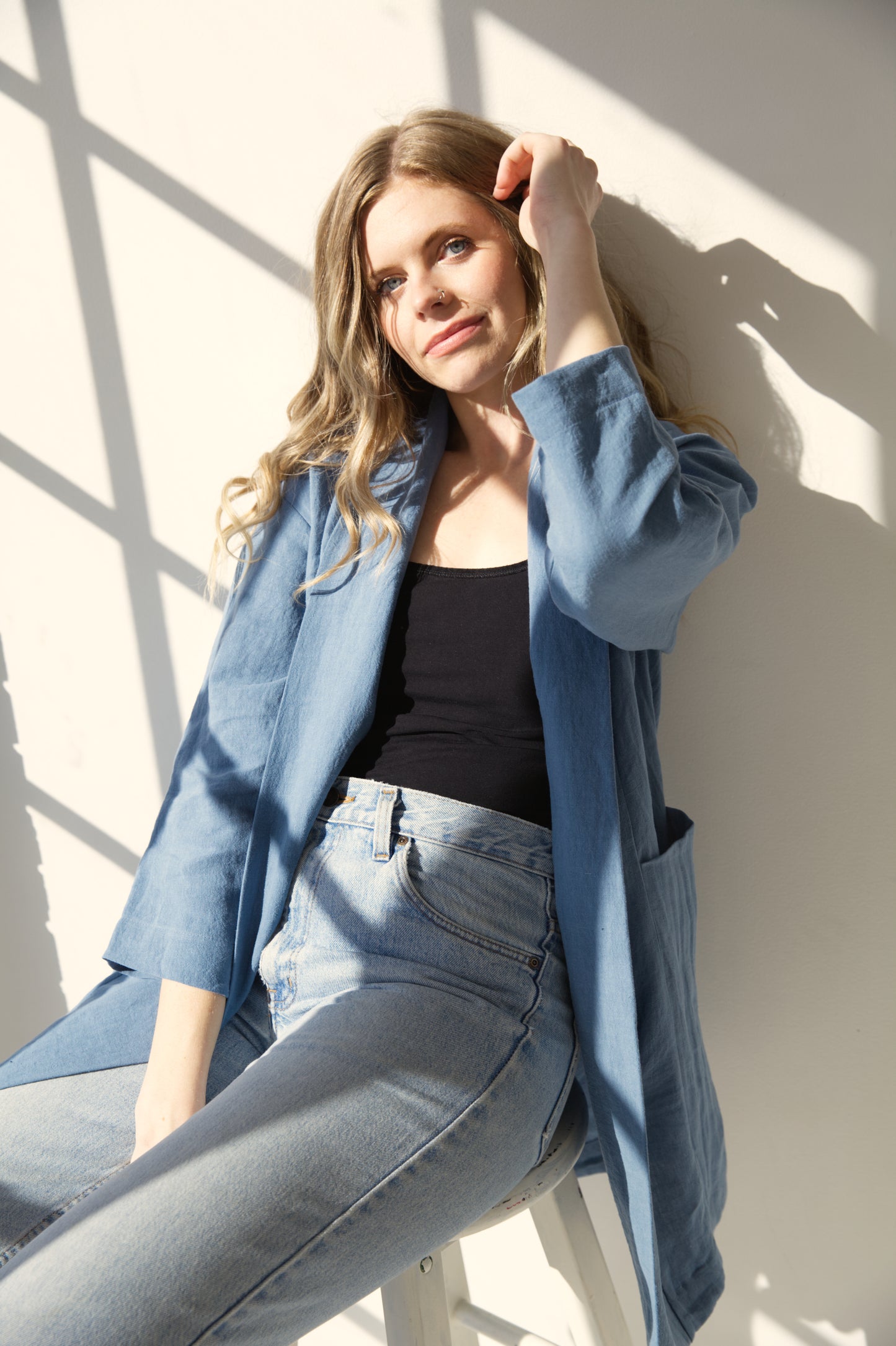 I AM SEEN Coat | Coastal Blue