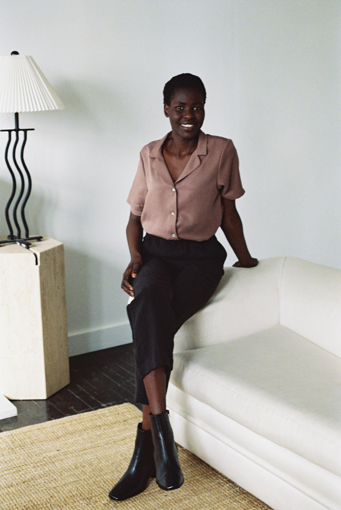 I AM GROUNDED Pants | Black Linen Twill