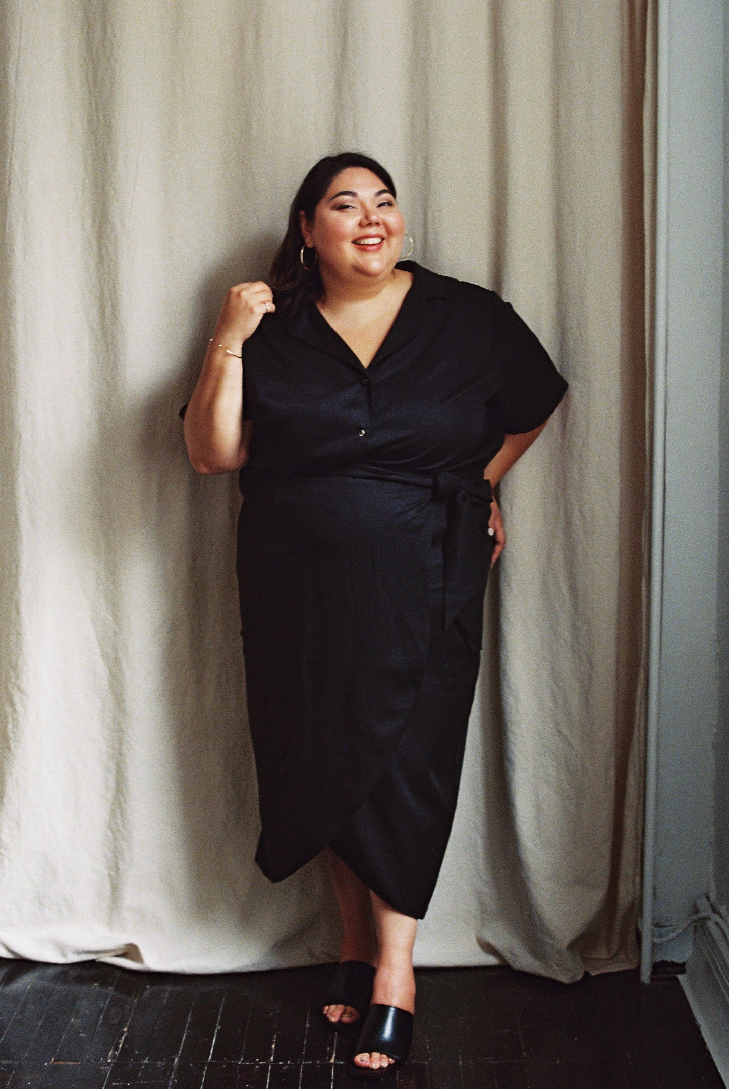 Ready To Ship | I AM BEAUTIFUL Blouse | Black Tencel Twill | 3X/4X