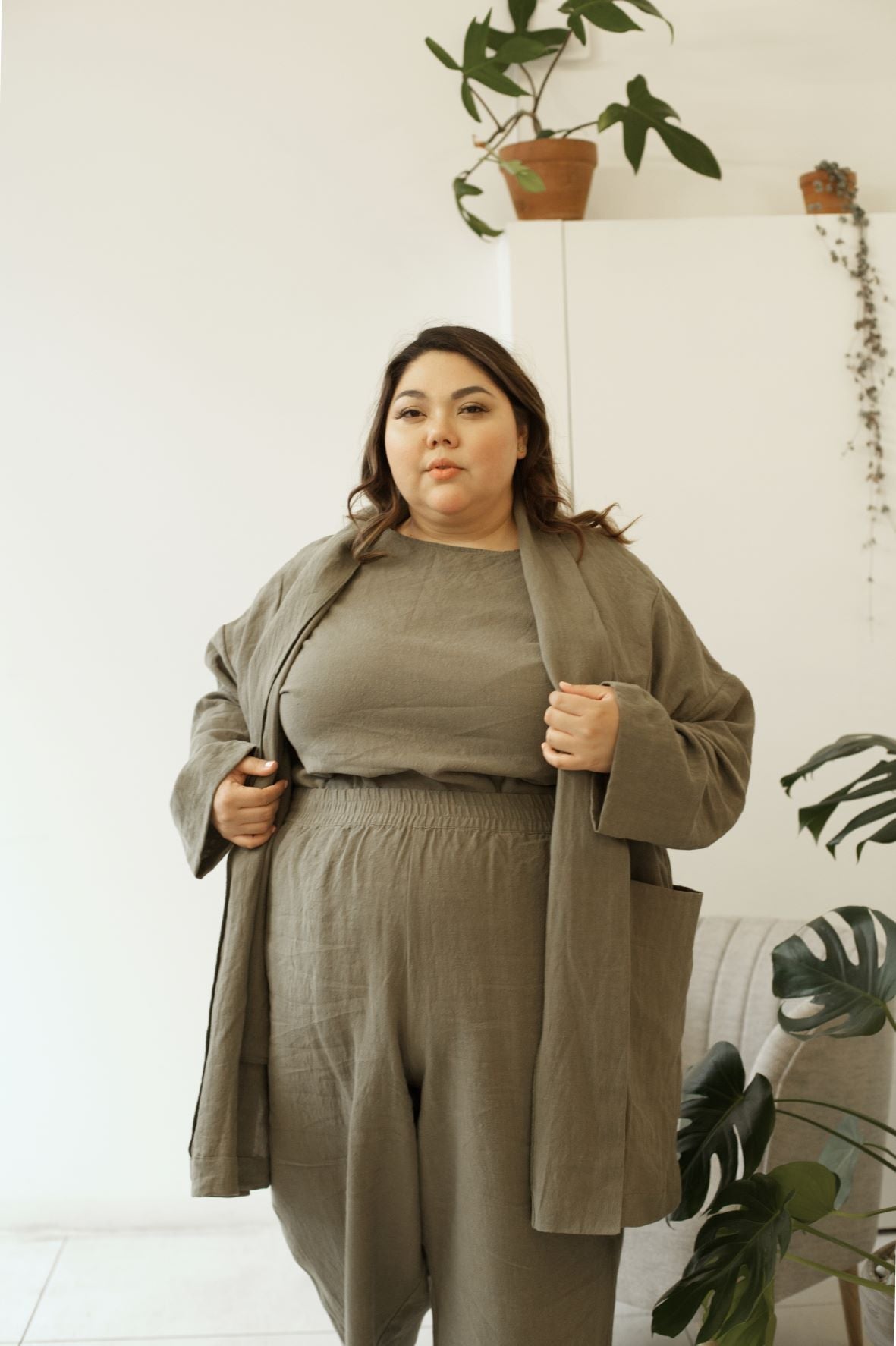 Ready To Ship | I AM SEEN Coat | Sage | XL/2X