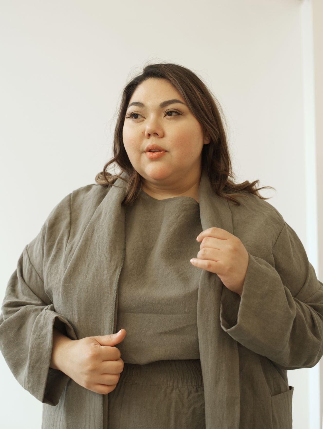Ready To Ship | I AM SEEN Coat | Sage | XL/2X