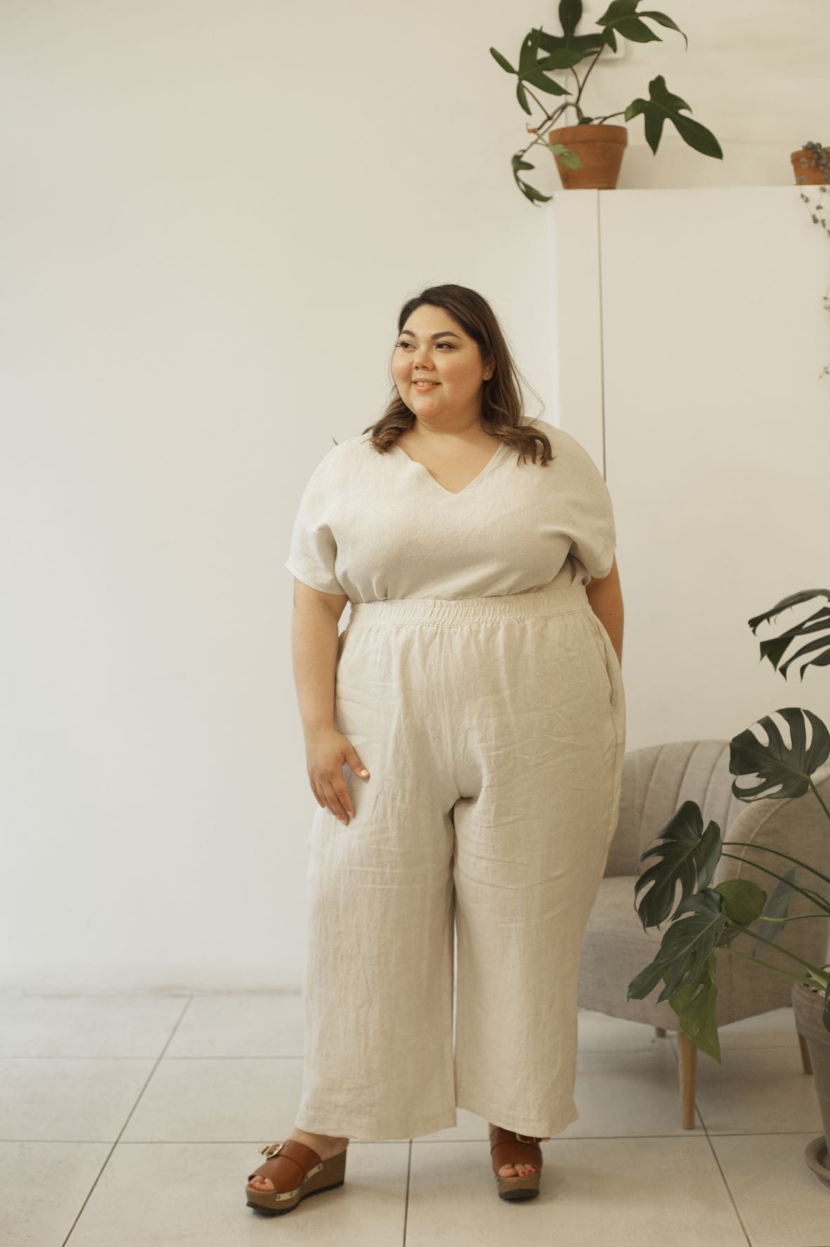 Ready To Ship | I AM ENOUGH Pants | Oatmeal | 1X