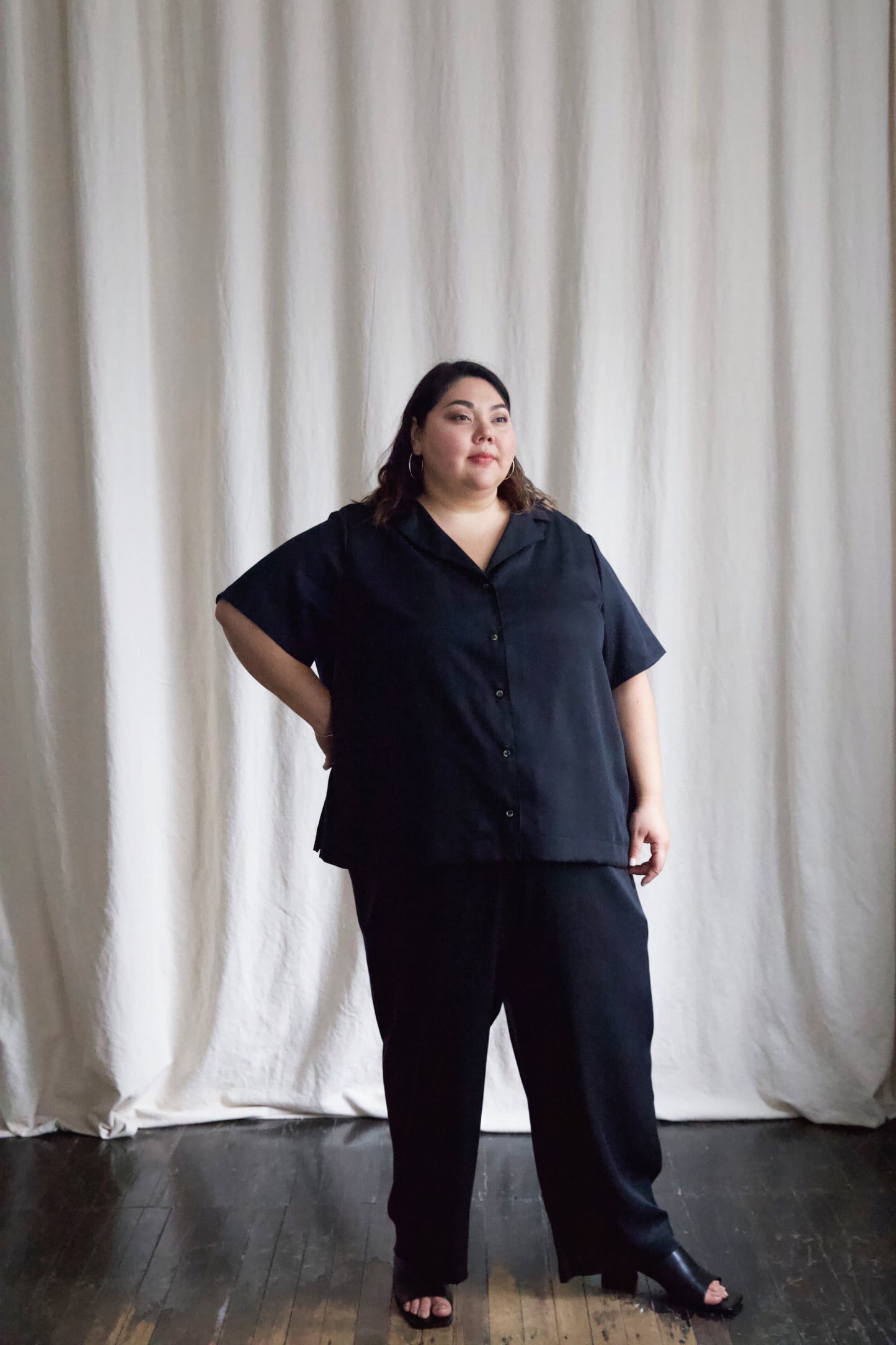I AM BEAUTIFUL Blouse | Black Tencel Twill
