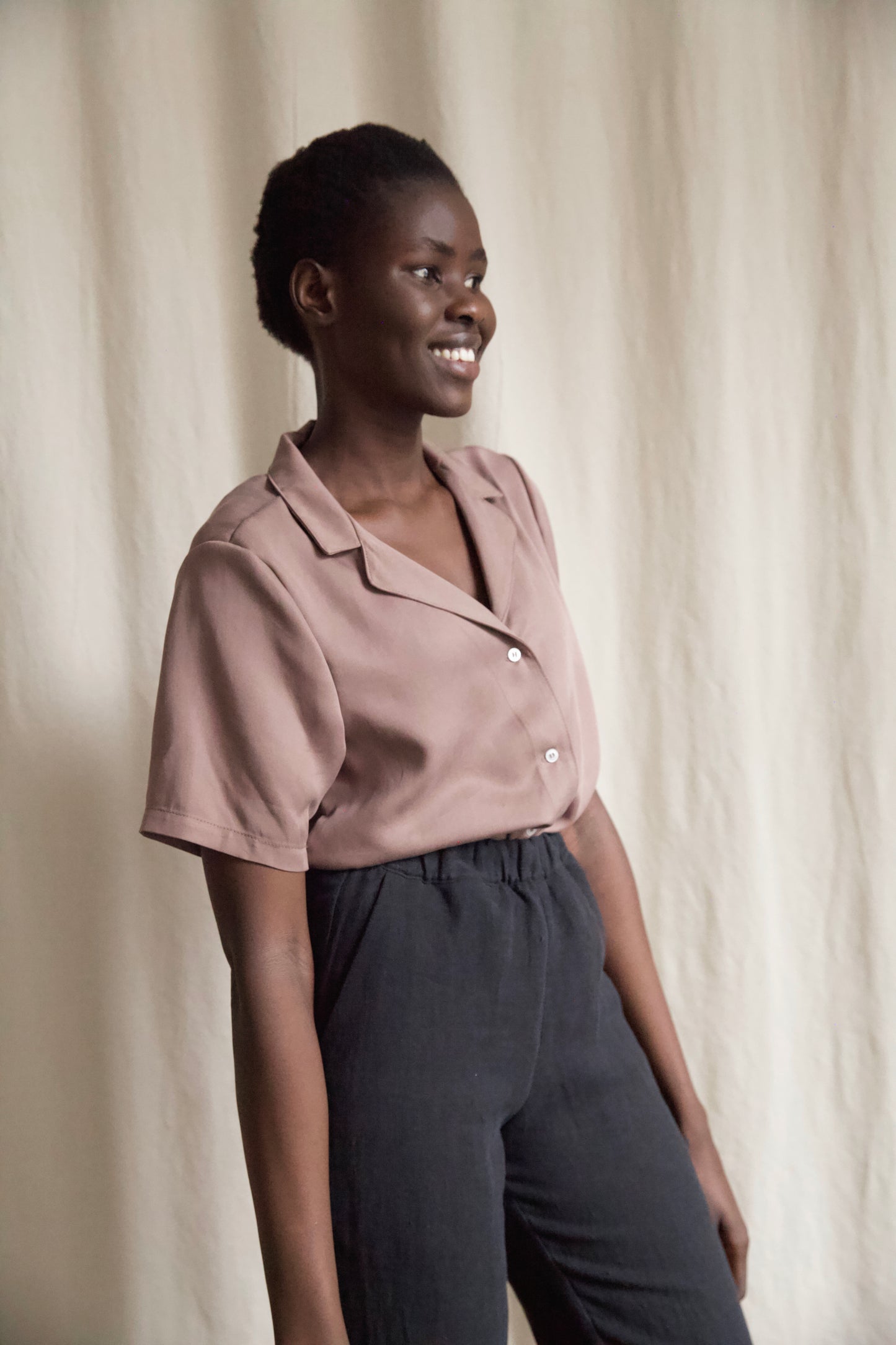 I AM GROUNDED Pants | Black Linen Twill