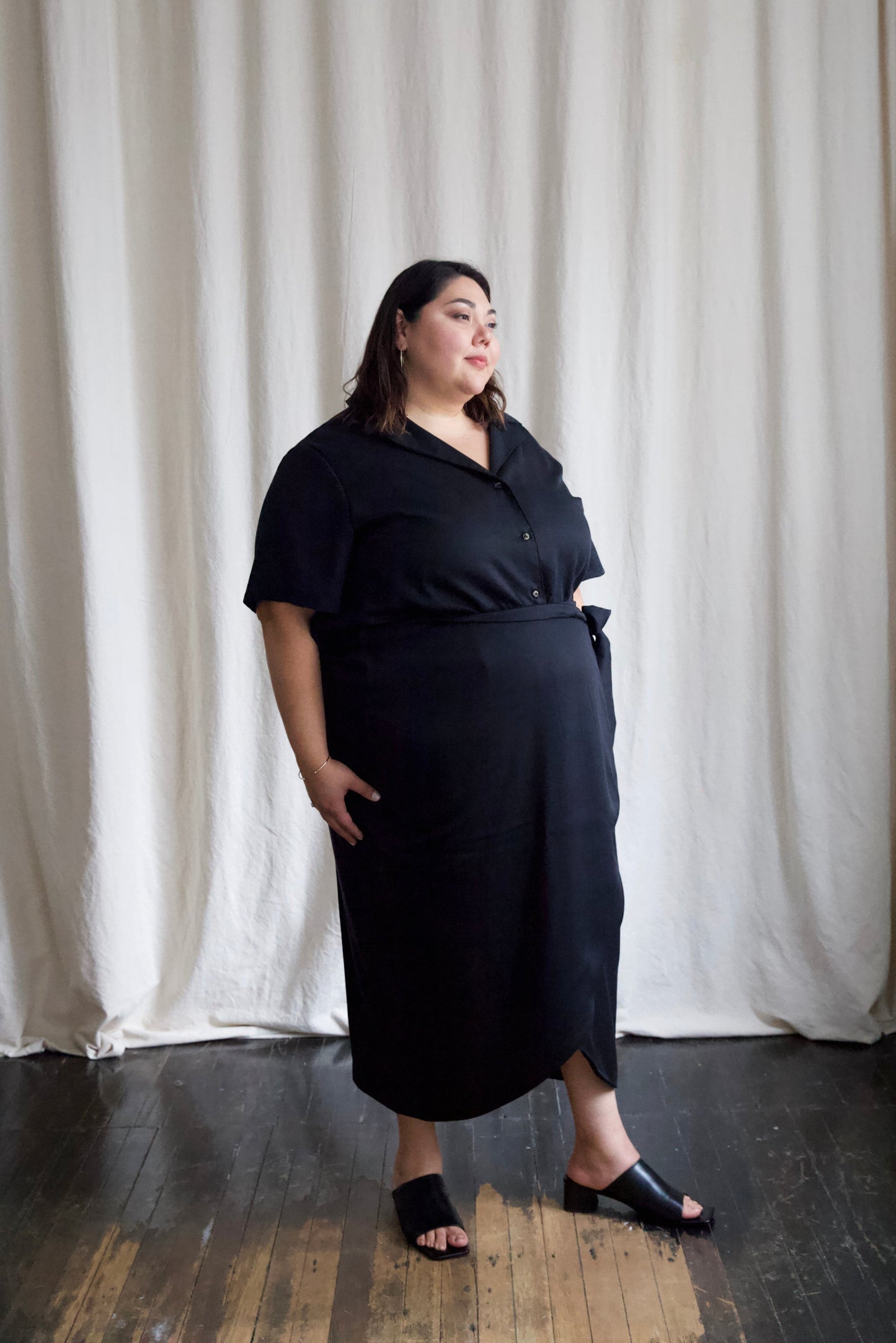 Ready To Ship | I AM ABUNDANT Skirt | Black Tencel Twill | 2X