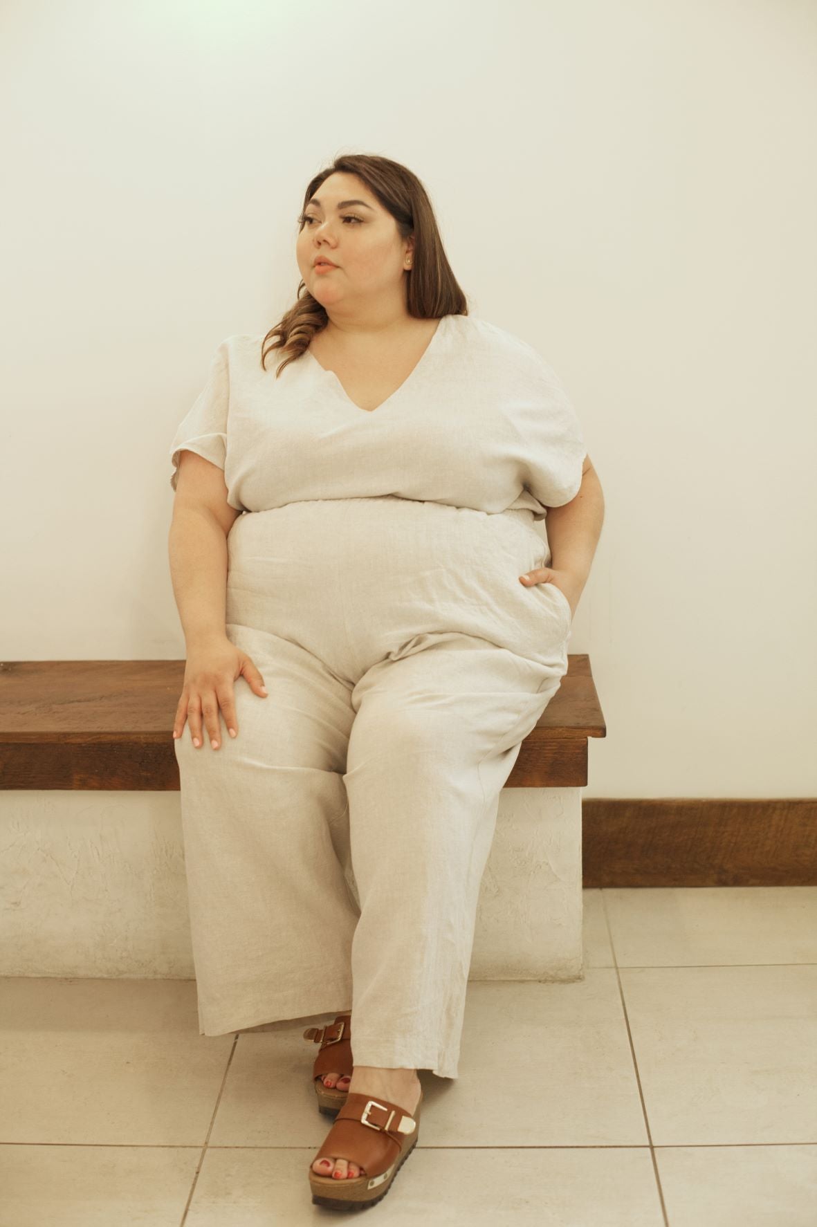 I AM ENOUGH Pants | Oatmeal