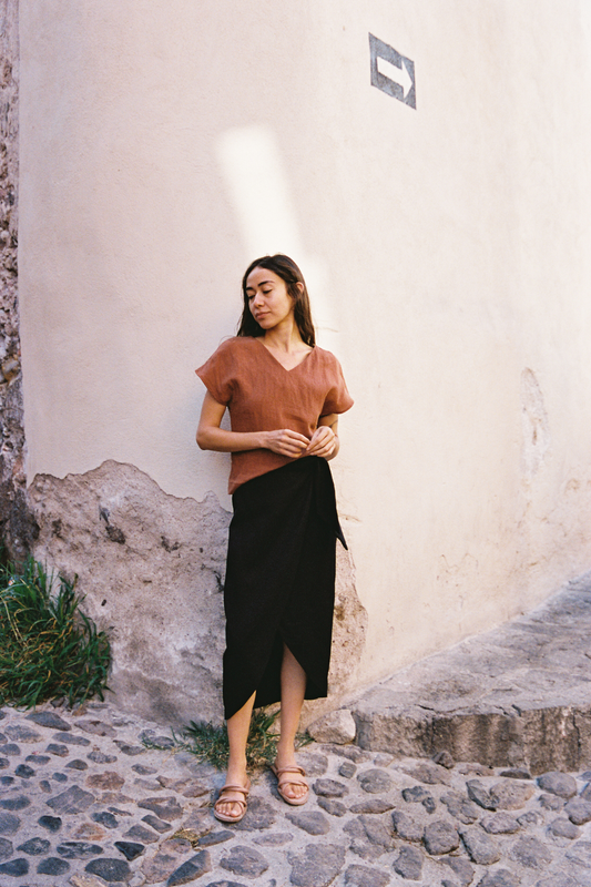 Ready To Ship | I AM ABUNDANT Skirt | Black Tencel Twill | XS