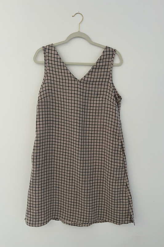SAMPLE SALE | I AM LOVED Tank Dress | Linen/Cotton Natural Check | S
