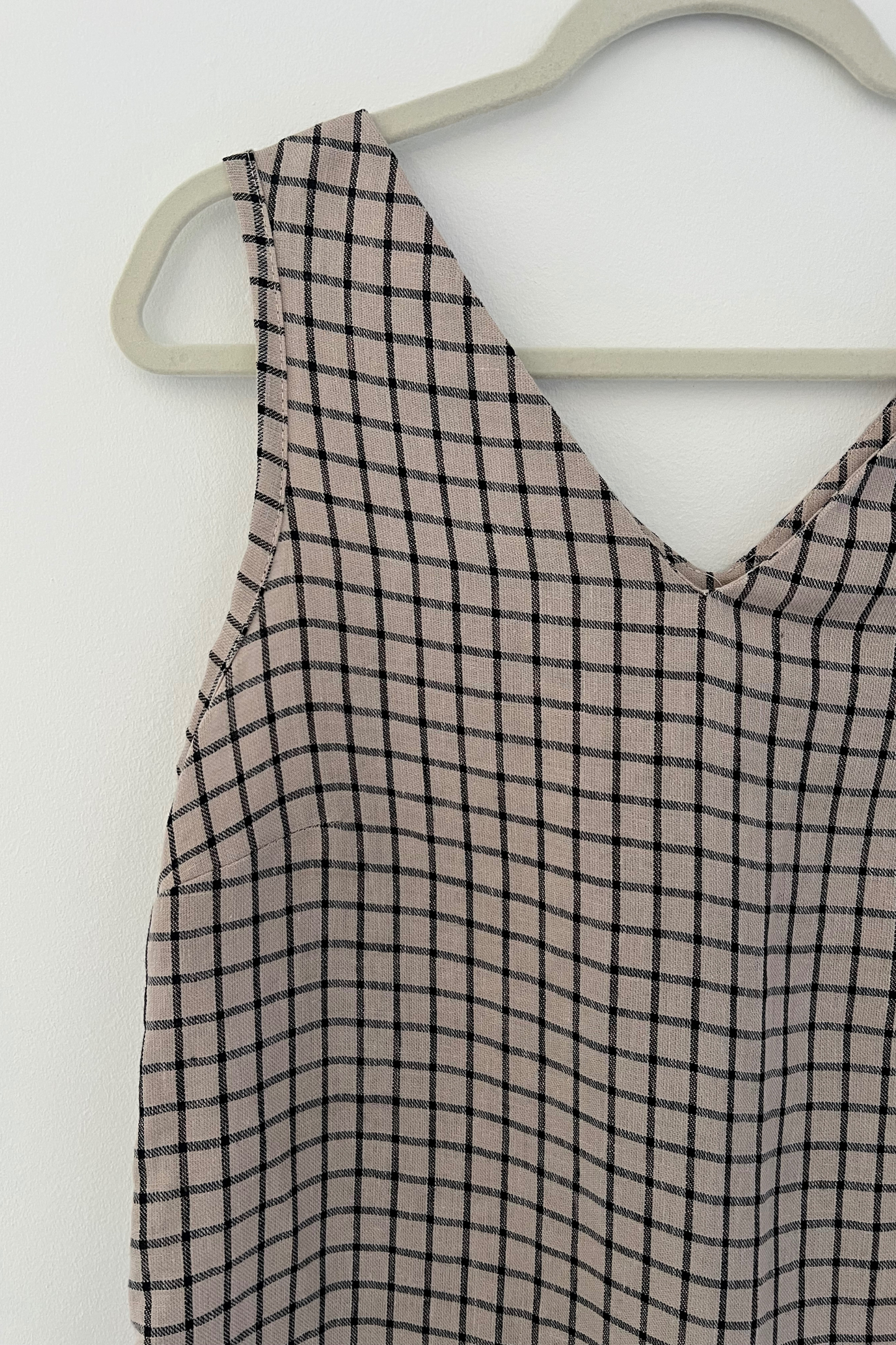 SAMPLE SALE | I AM LOVED Tank Dress | Linen/Cotton Natural Check | S