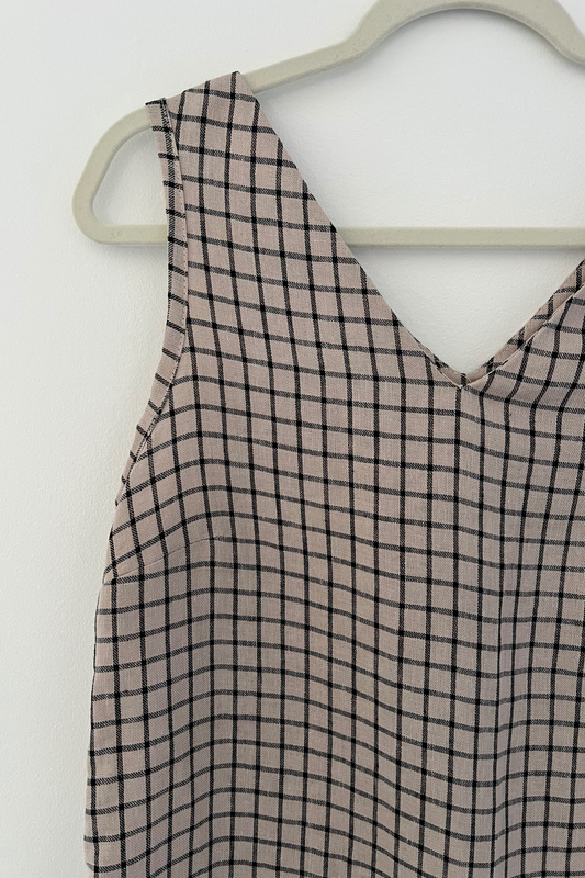 SAMPLE SALE | I AM LOVED Tank Dress | Linen/Cotton Natural Check | S