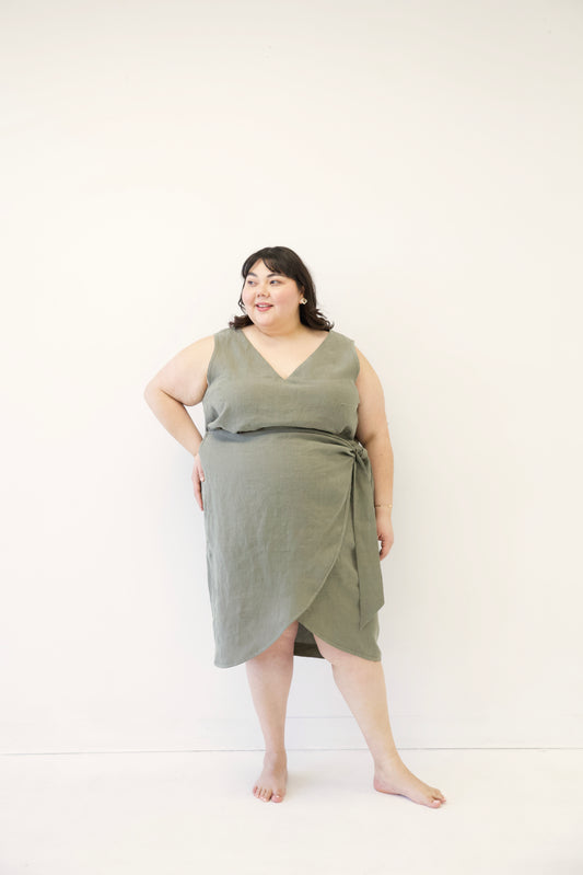 Ready To Ship | I AM ABUNDANT Mid-Length Skirt | Sage | 3X