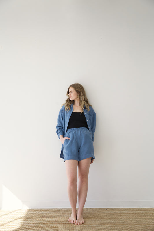 Ready To Ship | I AM ENOUGH Shorts | Coastal Blue | M