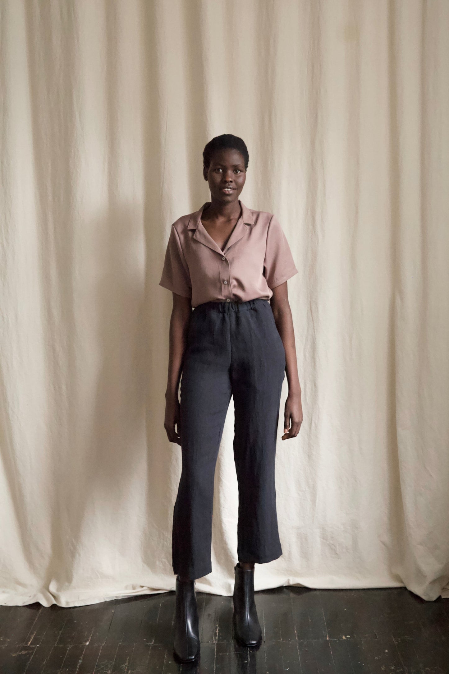 Ready To Ship | I AM GROUNDED Pants | Black Linen Twill | M