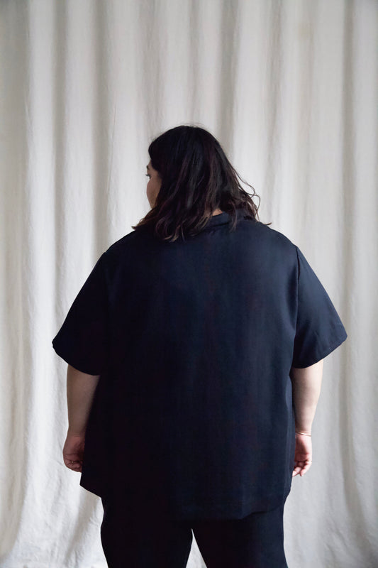 Ready To Ship | I AM BEAUTIFUL Blouse | Black Tencel Twill | 3X/4X