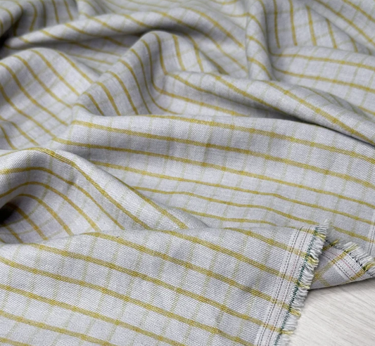 FABRIC | Fog & Pistachio Check Linen/Cotton