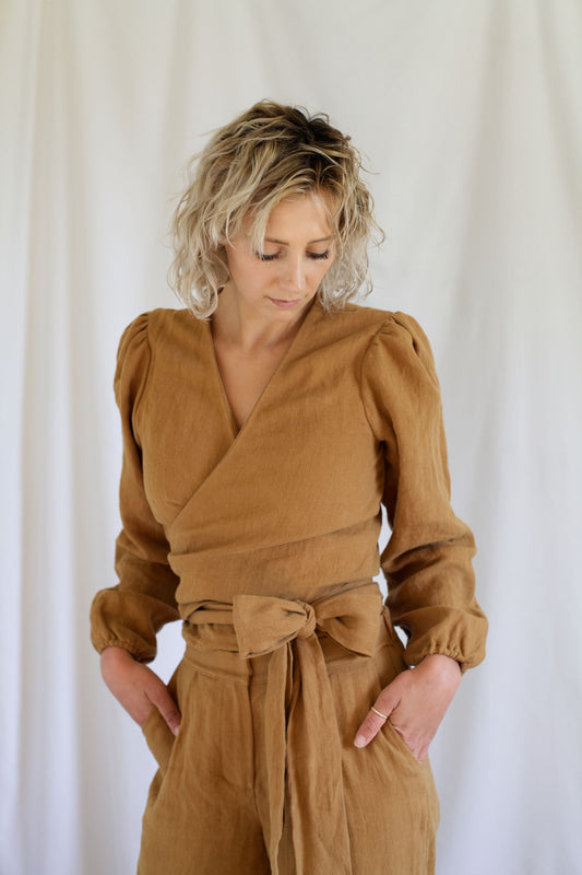 I AM CAPABLE Wrap Top | Caramel