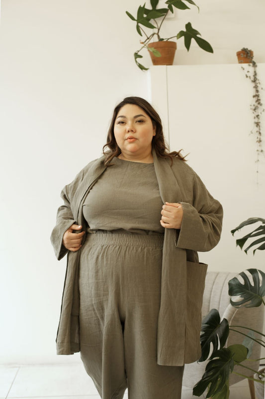 Ready To Ship | I AM SEEN Coat | Sage | 3X/4X